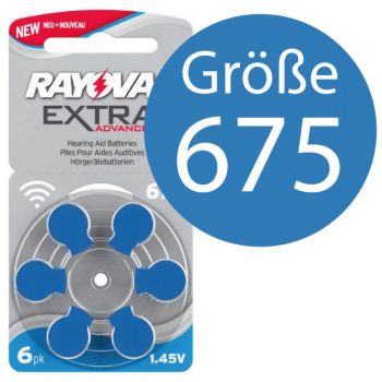 Größe 675 Rayovac Extra Advanced Hörgerätebatterien