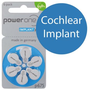 Cochlea-Batterien Powerone Implant Plus P675